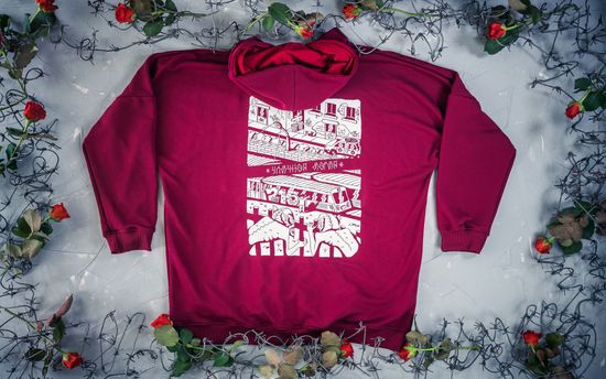 Худи HOOK Уличная магия 2.0 Бордо Оверсайз