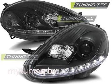 Передние фары Daylight для Fiat Grande Punto (08-09) Black