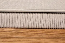 "Канны" левый модуль плетеный из роупа, основание дуб, роуп бежевый круглый, ткань бежевая 052