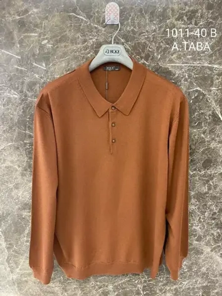 Лонгслив поло большие размеры с воротником