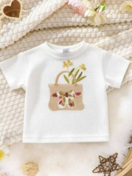 Футболка вафельная "Корзинка" на девочку