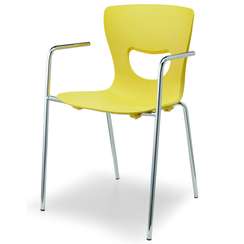 Стул PLUTO Chrome (на 4 ножках с подлокотниками)