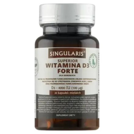Диетическая добавка Singularis Superior Vitamin D3 Forte 4000 МЕ, 30 капсул