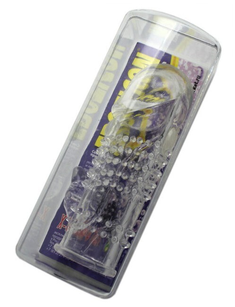 Насадка с пупырышками и стимулирующим отростком (Цвет: цвета в ассортименте)