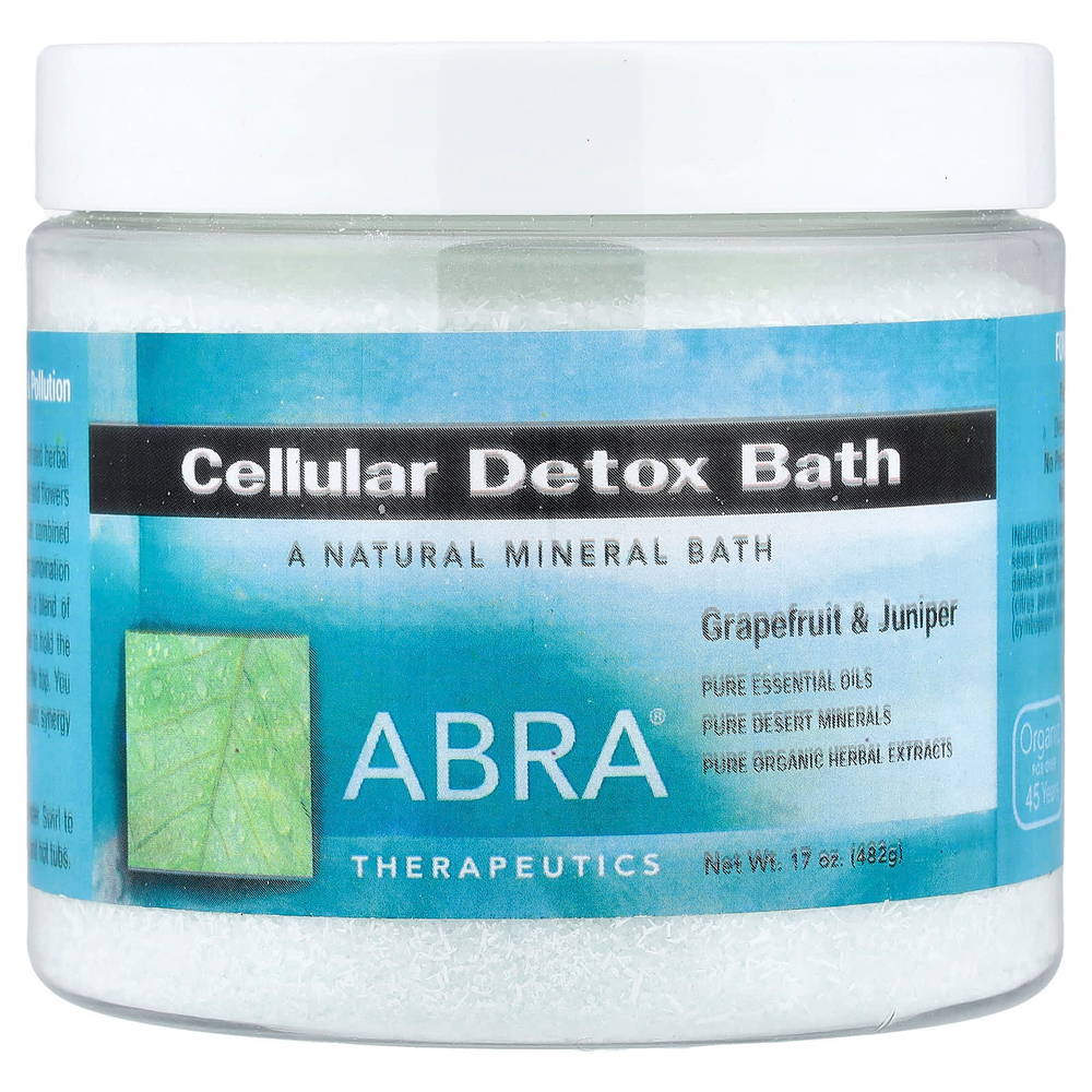 Abra Therapeutics, Cellular Detox Bath, грейпфрут и можжевельник, 482 г (17 унций)