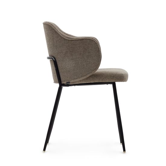 Suanna Стул коричневого цвета с черными стальными ножками La Forma Испания 