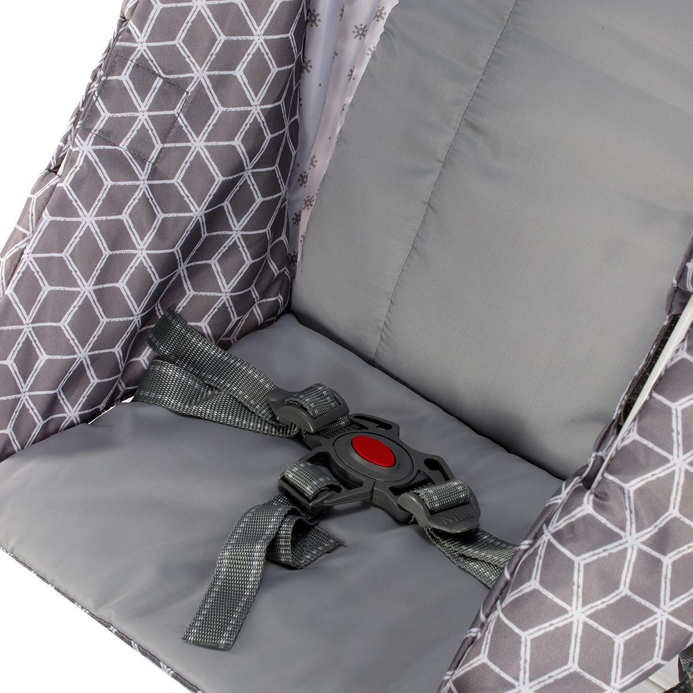 Санки-коляска "Наши Детки 3-1К" с ромбиками серый