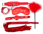 Красный BDSM набор для ролевых игр (5 предметов) (Цвет: красный)