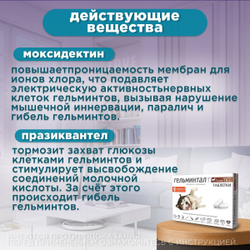 Таблетки от гельминтов, профилактика дирофиляриоза для собак более10кг Гельминтал (Neoterica), 2 таб. Моксидектин/Празиквантел