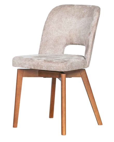 Комплект Стол BEZZO 1400 RRC / 4 стула VRN-SW вращающийся Бежевый / Американский орех