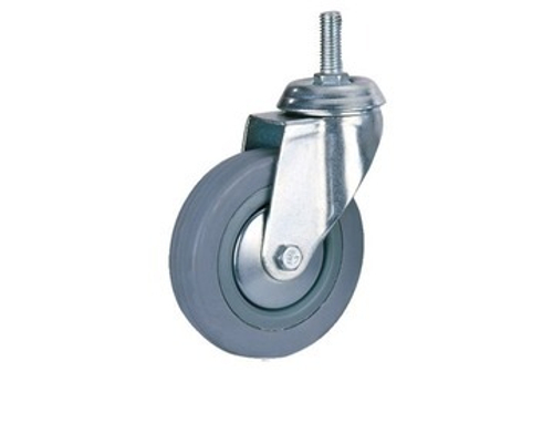 Колесо d100 поворотное на штыре М12 сер.резина 003871