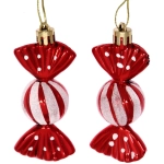 Ёлочные игрушки «Таинственное очарование» Конфетки 8 см (набор 2шт), красный