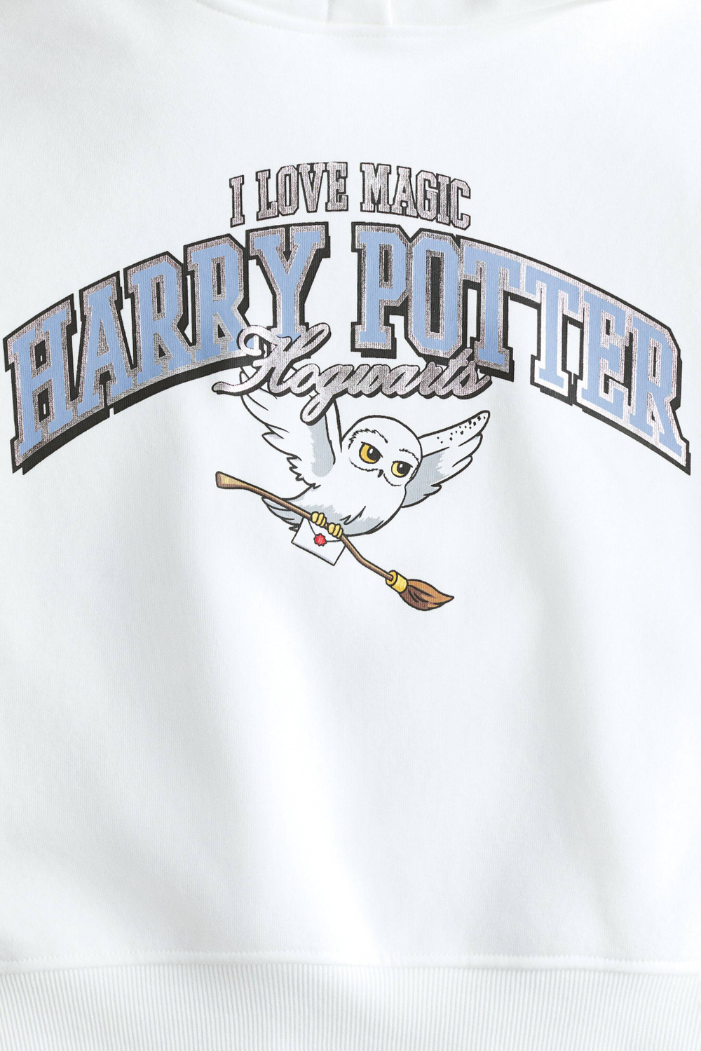 H&M Толстовка с капюшоном и принтом, белый