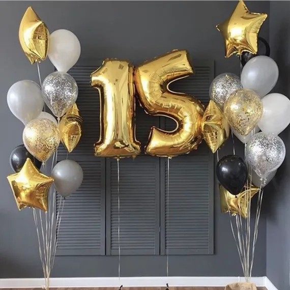 Фонтан из шаров с цифрами №1