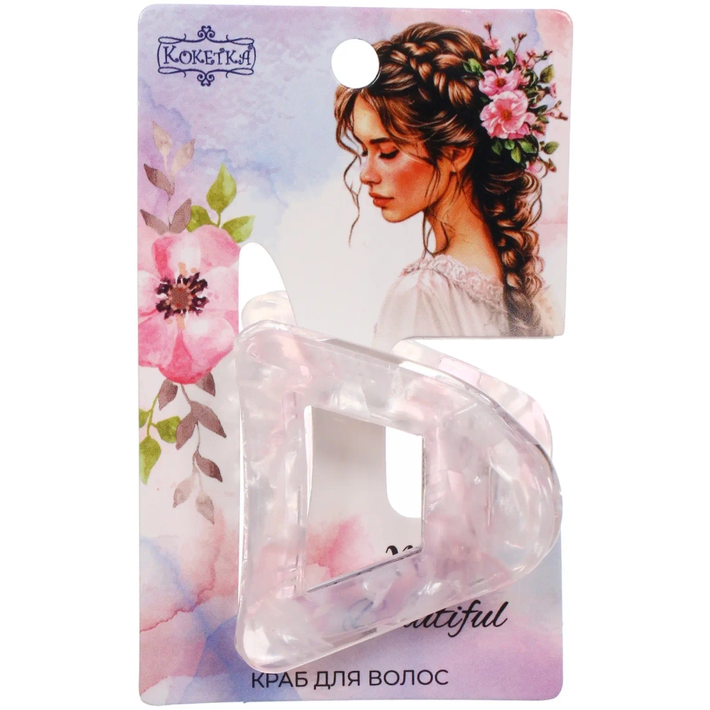 Заколка - краб для волос «AKS-EMPIRE», конус, цвет микс 6 цветов,3,5*3,5см