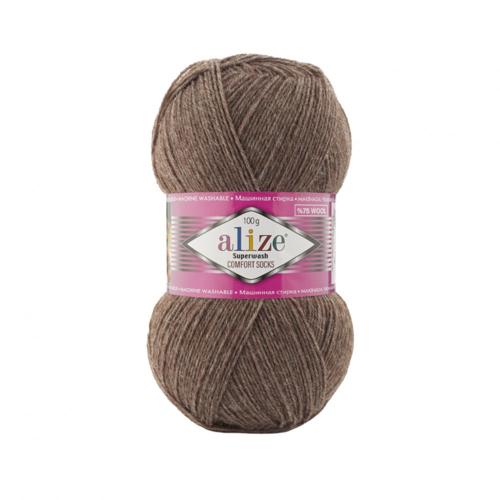 ALIZE &quot;SUPERWASH COMFORT&quot;, 75% шерсть, 25% п/а, 100 гр, 420 м, Какао