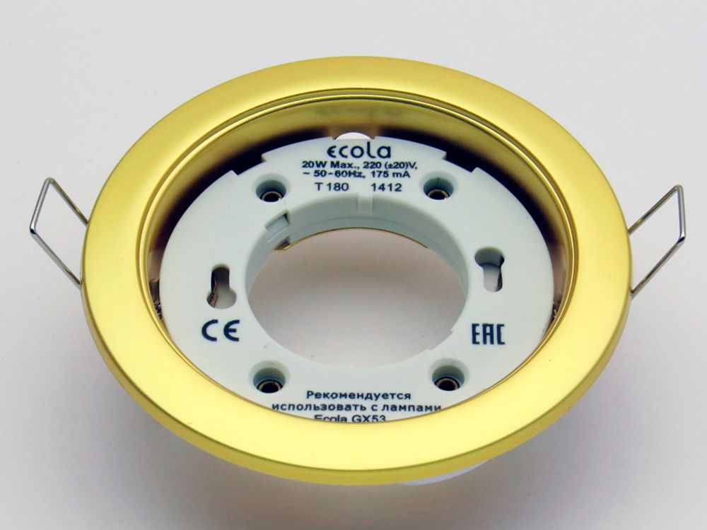 Спот Ecola GX53 220V 38*106 золото FG53H4ECB