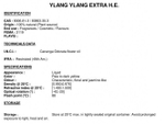 YLANG YLANG EXTRA P&N EO / ИЛАНГ-ИЛАНГ ЭКСТРА P&N EO CAS 8006-81-3 ; 83863-30-3