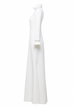 Длинное платье из крепа силуэт-рыбка черное 16-06-23 FW