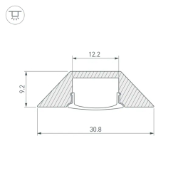Профиль с экраном ALU-CORNER-2000 ANOD+FROST (Arlight, Алюминий) 014900