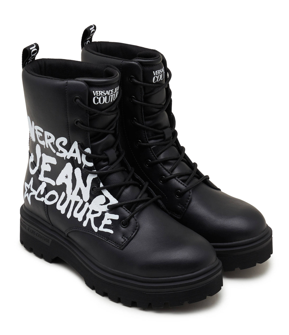 Кожаные высокие сапоги Versace Jeans Couture - черный(75YA3S39ZP237)