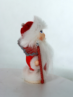 Кукла потешка Дед мороз. Игрушка фарфоровая ручной работы. Новогодний подарок