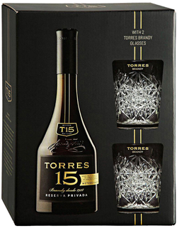 Torres 15 Gran Reserva 0,7 л + 2 бокала
