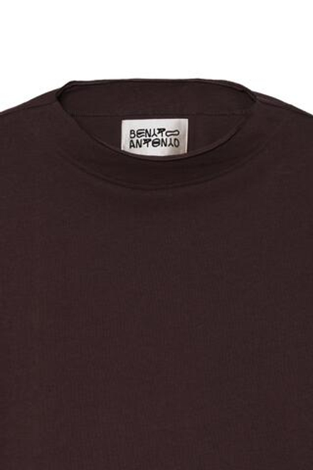 ZARA X BENITO ANTONIO ФУТБОЛКА УКОРОЧЕННОГО КРОЯ С ДЛИННЫМИ РУКАВАМИ, КОРИЧНЕВЫЙ