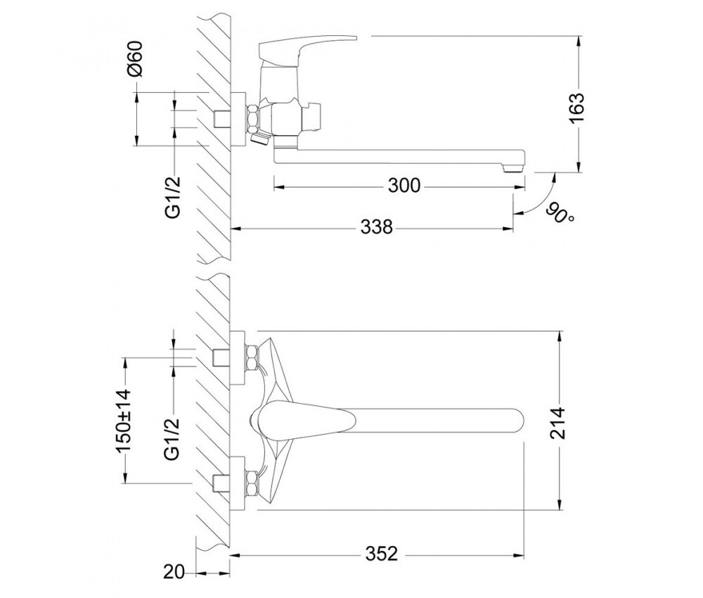 Смеситель LM0451C LEMARK "LINARA" универсальный
