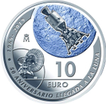 10 евро. Высадка на Луну 1969 Космос. Испания. 2019 год. PROOF