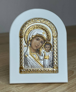 Казанская БМ, икона арочная, белое дерево 86х112