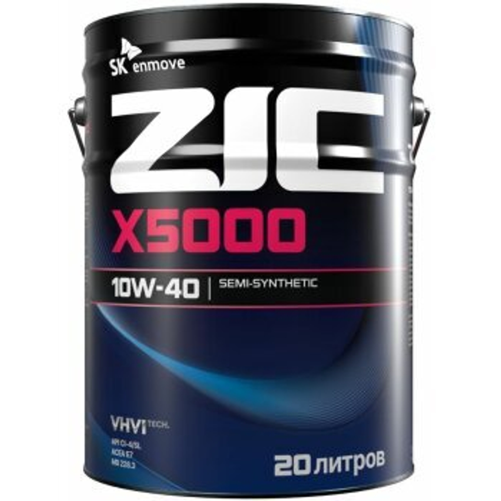 Масло моторное ZIC X5000 10w40 CI-4/SL (ACEA E7 (E5, E3)) /JASO DH-1 20л