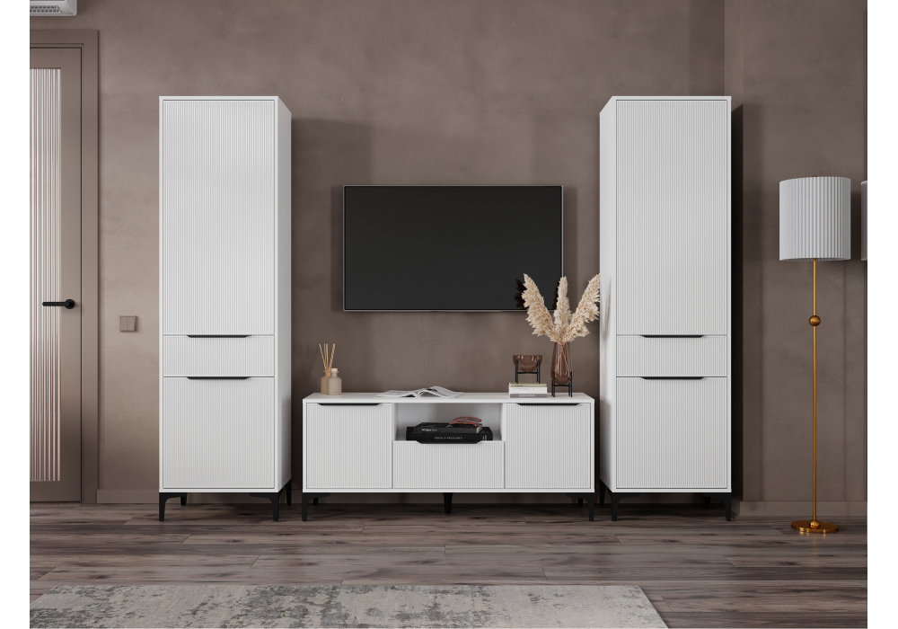 Готовая гостиная Woodville Иадама белый, белый глянец  8