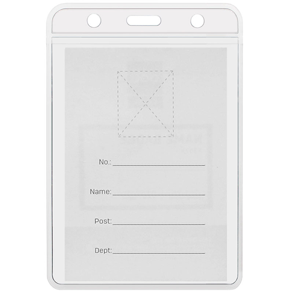 Бейдж вертикальный DELI, 80x128 мм, пластиковый