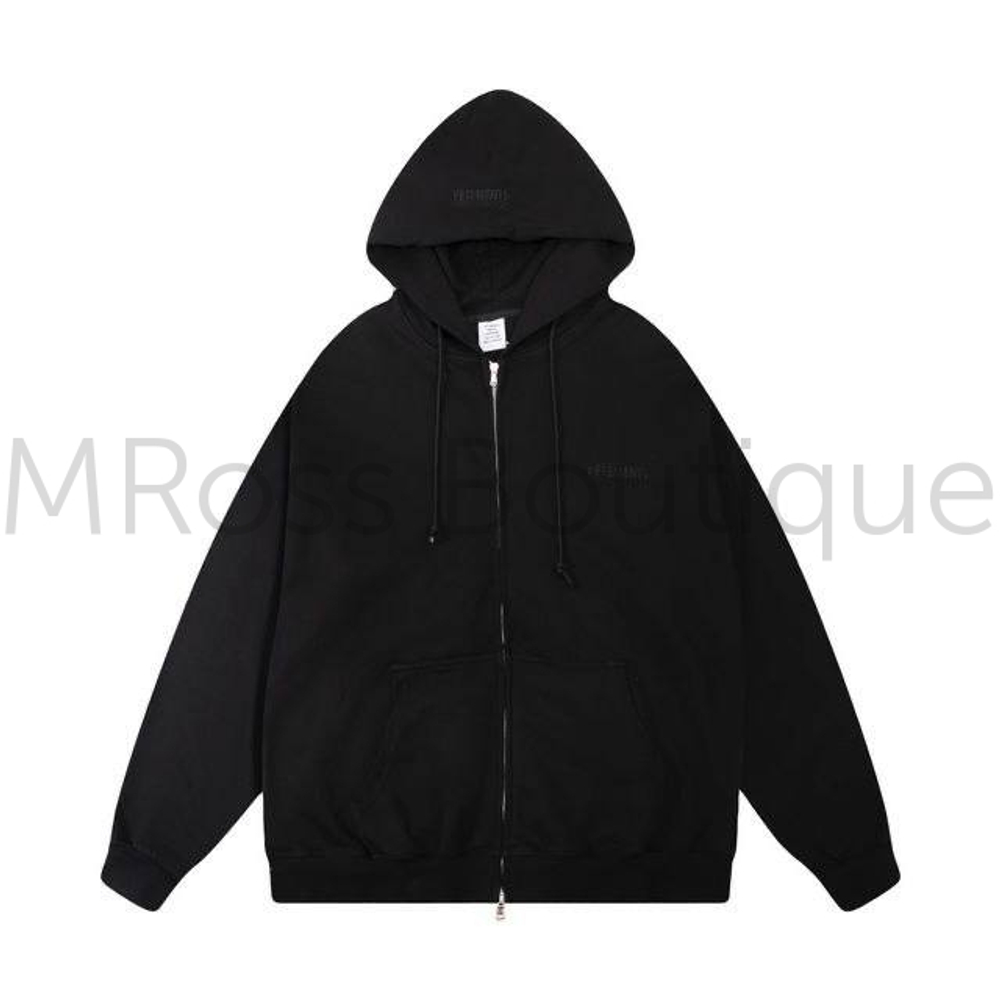 Женская толстовка Vetements черного цвета на молнии