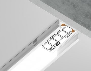 Алюминиевый профиль встраиваемый 2м для светодиодной ленты до 11мм GP1700WH белый Alum Profile Illumination Ambrella