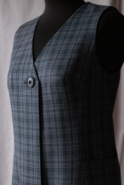 Удлинённый жилет 2980АЕ, клетка #406Кб062980АЕ