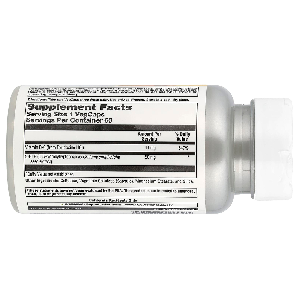 Natural Balance, 5-HTP, 50 мг, 60 вегетарианских капсул