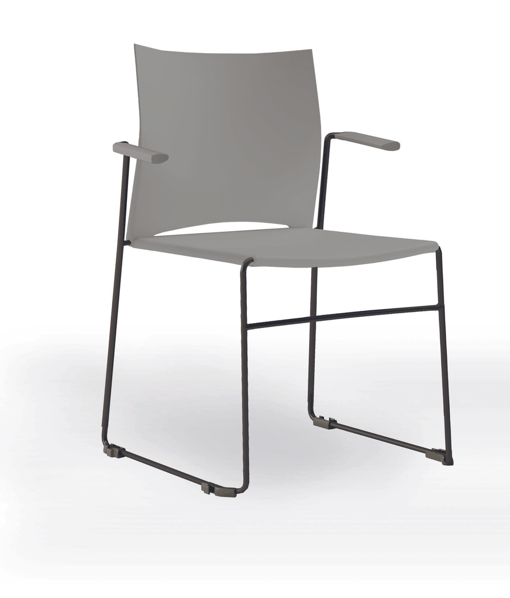 Web стул на полозьях с подлокотниками