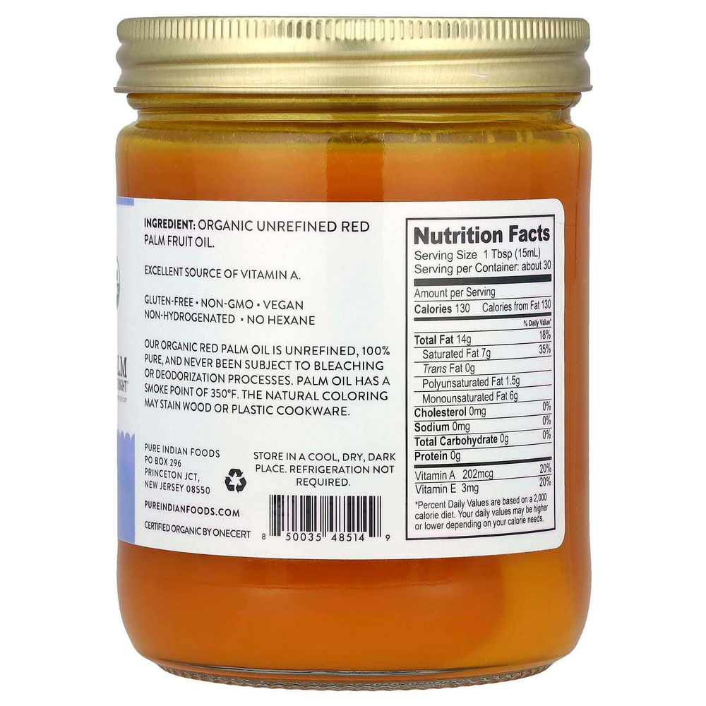 Pure Indian Foods, Красное пальмовое масло, 375 мл (12,6 унции)