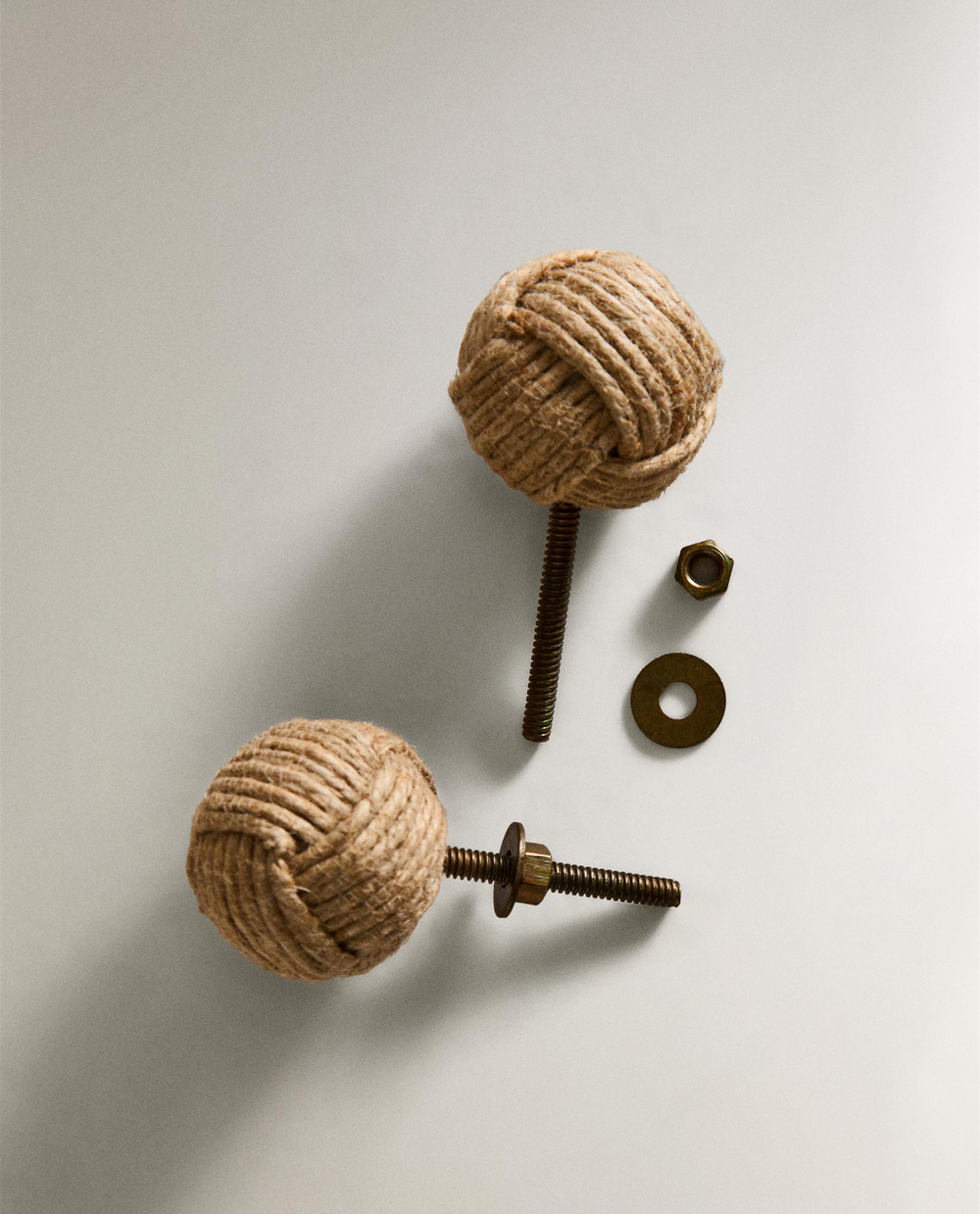 Мебельная ручка Zara Home, 6х3.5х3.5 см, джут, 2 шт., 9397/555