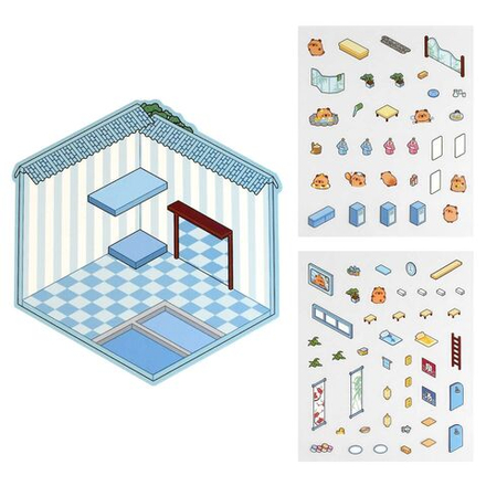 Наклейки-румбокс д/создания миниатюрных сцен 12,5*15см "Капибара. Спа"