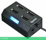 USB-хаб Buro BU-HUB4-U2.0 черный