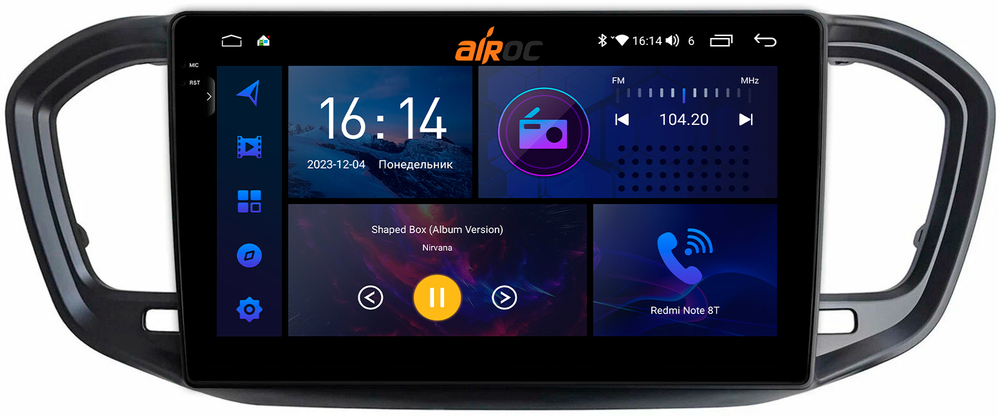 Магнитола для Lada Vesta NG 2022+ (без штатного экрана) - AIROC 2K RI-3013 Android 12, QLed+2K, ТОП процессор, 8/128Гб, CarPlay, SIM-слот