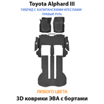 Автомобильные коврики ЭВА с бортами для Toyota Alphard III (15-23г.) гибрид с капитанскими креслами