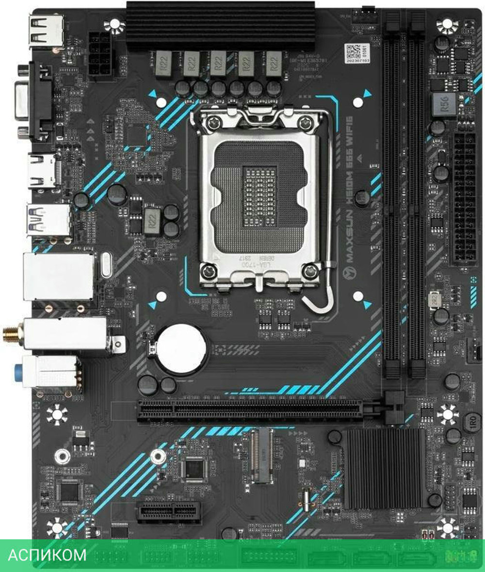 Материнская плата Maxsun 666 WIFI DDR4 (H610M)