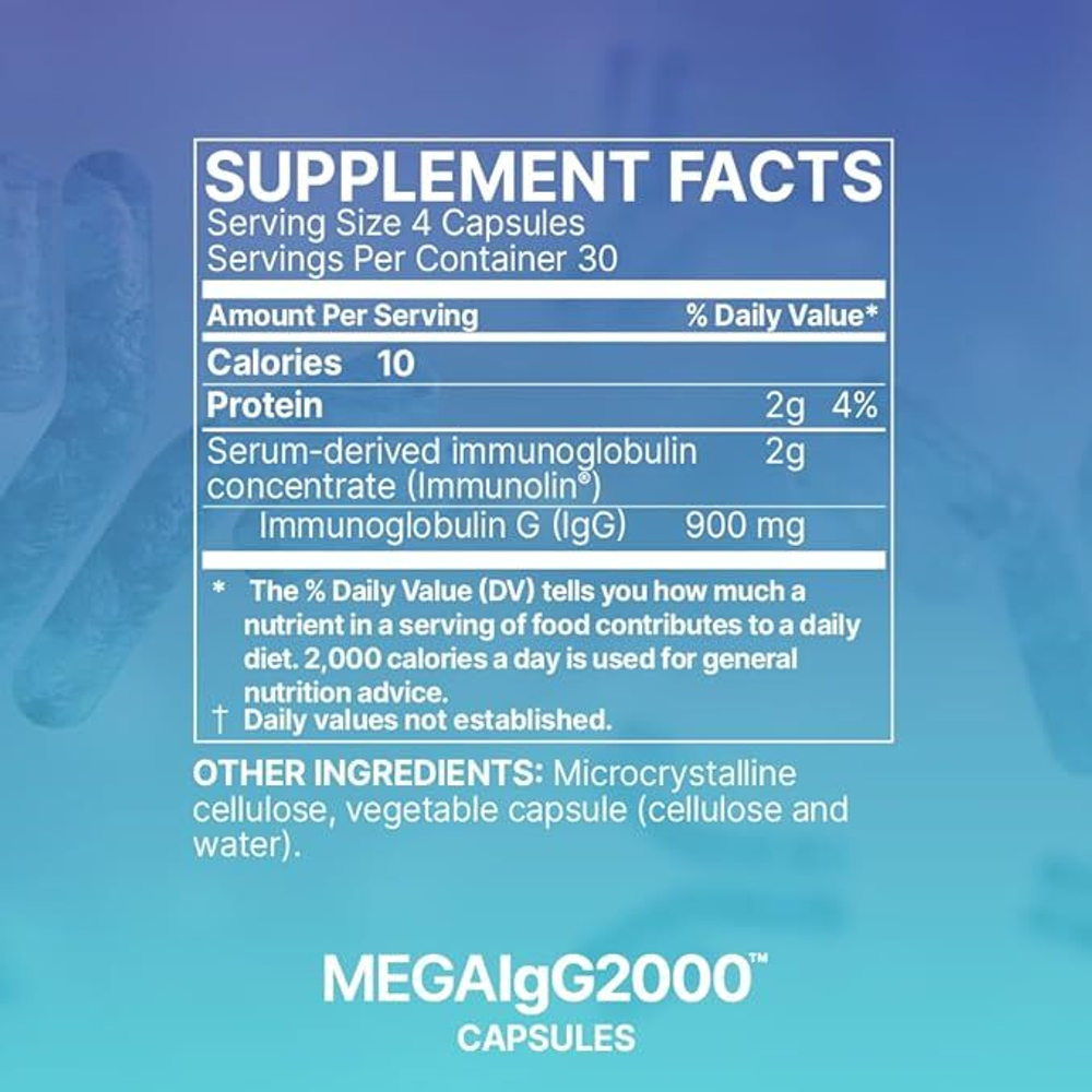 MicrobiomeLabs - Mega IgG 2000 120 capsules