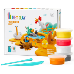 Hey Clay - пластиковая масса Птички на ферме + аксессуары HCL15020 / артикул   HCL15020  / GTIN 5904754607841