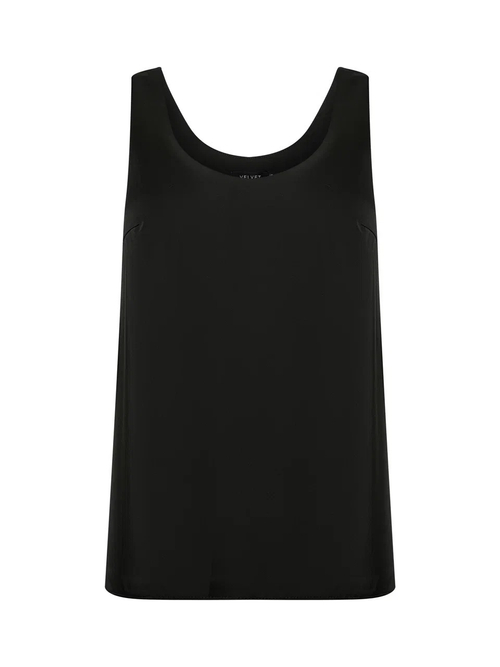 Майка из шелка черная