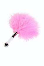 Щекоталка с перьями маленькая розовая